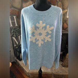 Vince Camuto Blue Sweater with White Snowflake